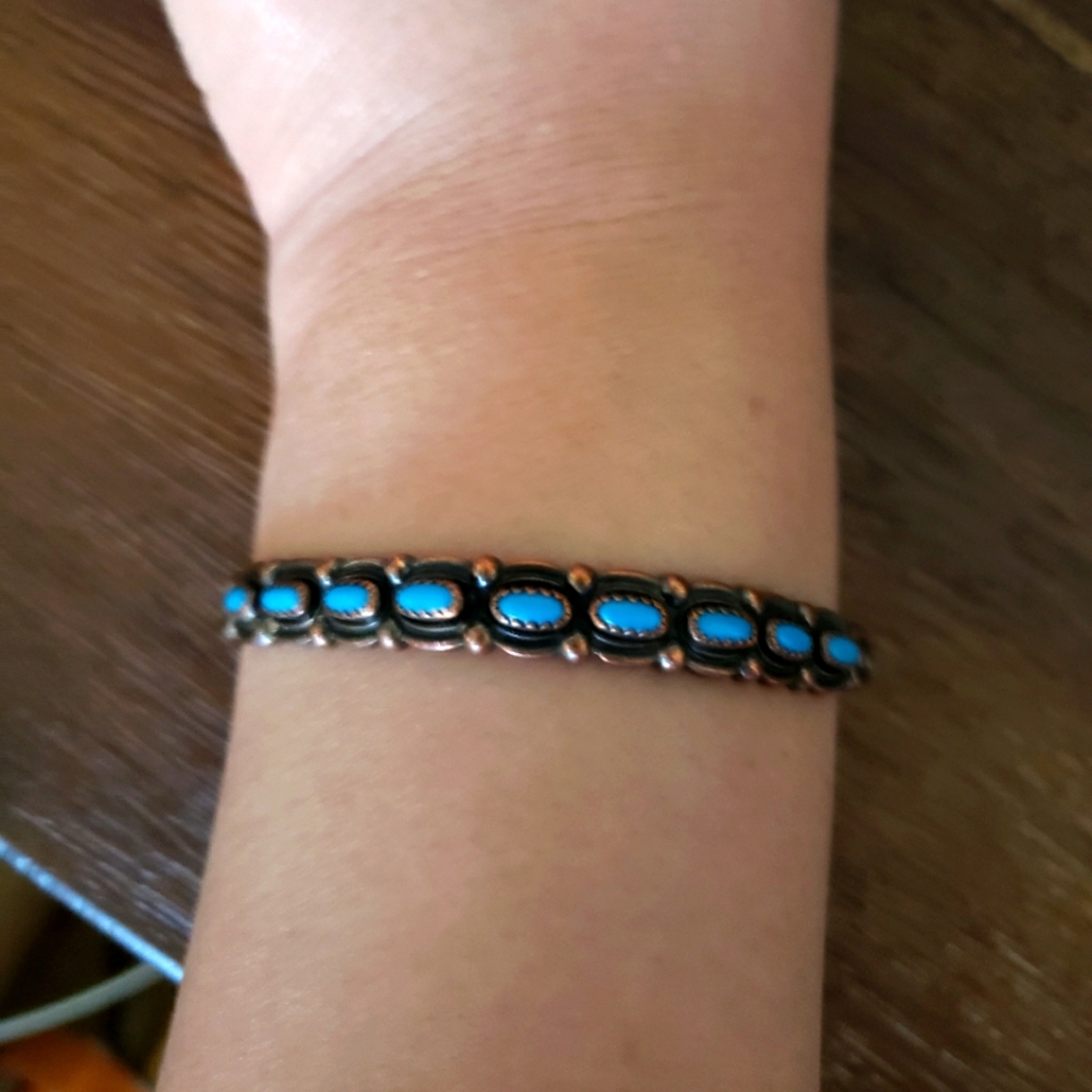Vintage Copper Turquoise Cuff Bracelet
